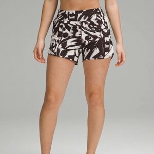 Lululemon Brown and White Hotty Hot Shorts